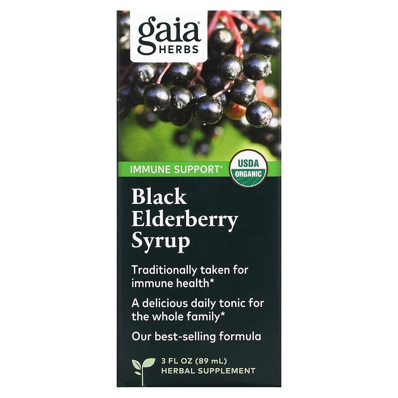 Gaia Herbs Black Elderberry Syrup 3 fl oz (89 ml) 3 Gaia Herbs Black Elderberry Syrup 3 fl oz (89 ml) 751063996266