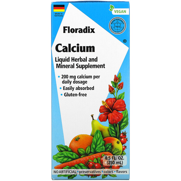 Gaia Herbs Floradix Calcium 200 mg 8.5 oz (250 ml) 3 gaia herbs floradix calcium 200 mg 8 5 fl oz 250 ml 106338