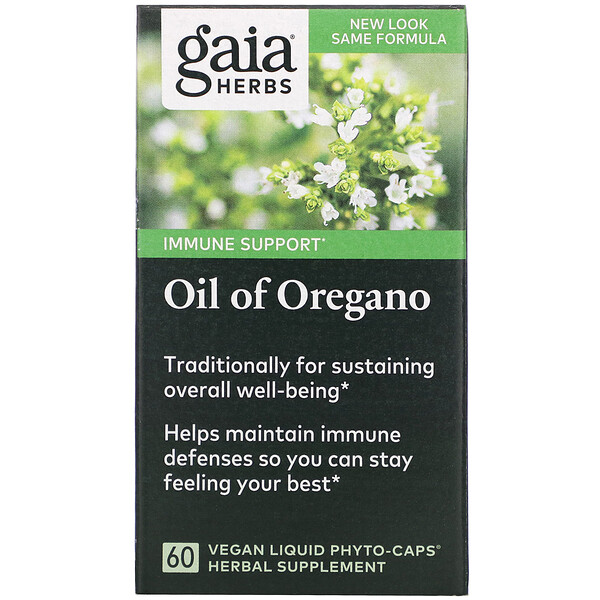 Gaia Herbs Oil of Oregano 60 Vegan Liquid Phyto-Caps 6 gaia herbs oil of oregano 60 vegan liquid phyto caps 14520