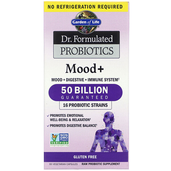 Garden of Life Dr. Formulated Probiotics Mood+ 60 viên 3 garden of life dr formulated probiotics mood 60 vegetarian capsules 71133
