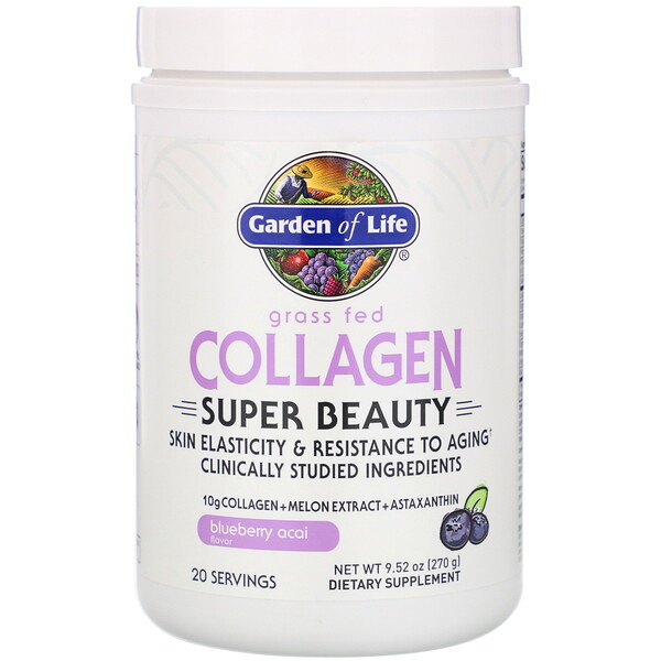 Mua Garden of Life Grass Fed Collagen Super Beauty Blueberry Acai 9.52 oz 270 g giảm giá rẻ Hà nội TPHCM