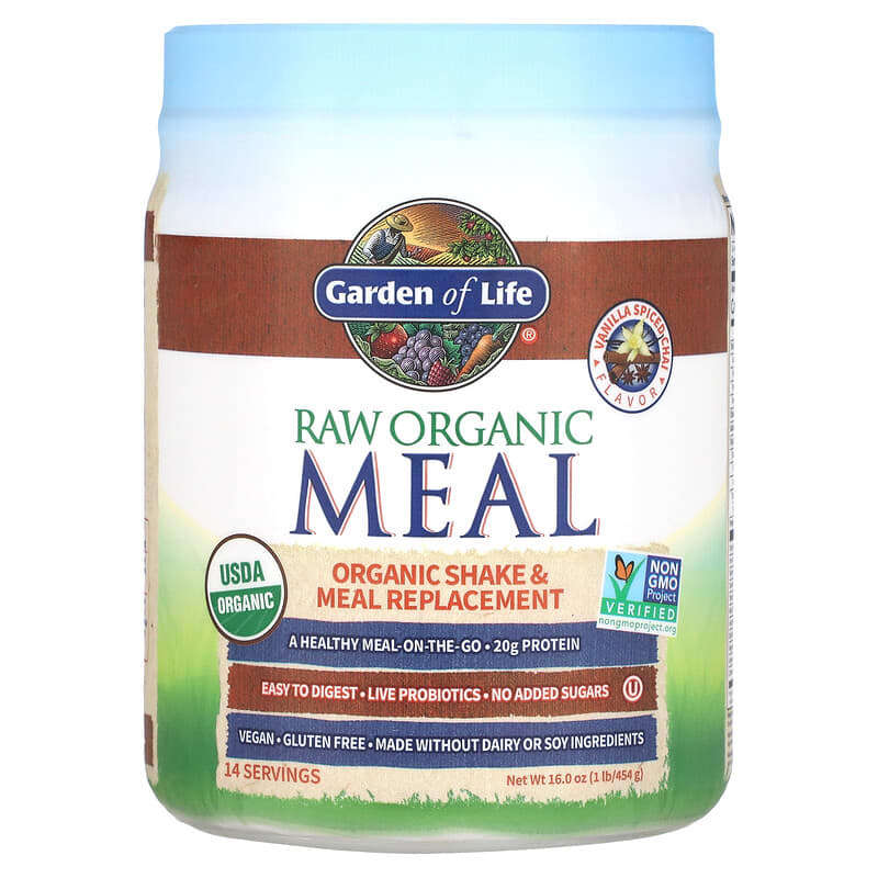Garden of Life RAW Organic Meal Shake & Meal Replacement Vanilla Spiced Chai 16 oz (454 g) 3 Garden of Life RAW Organic Meal Shake & Meal Replacement Vanilla Spiced Chai 16 oz (454 g) 658010116947