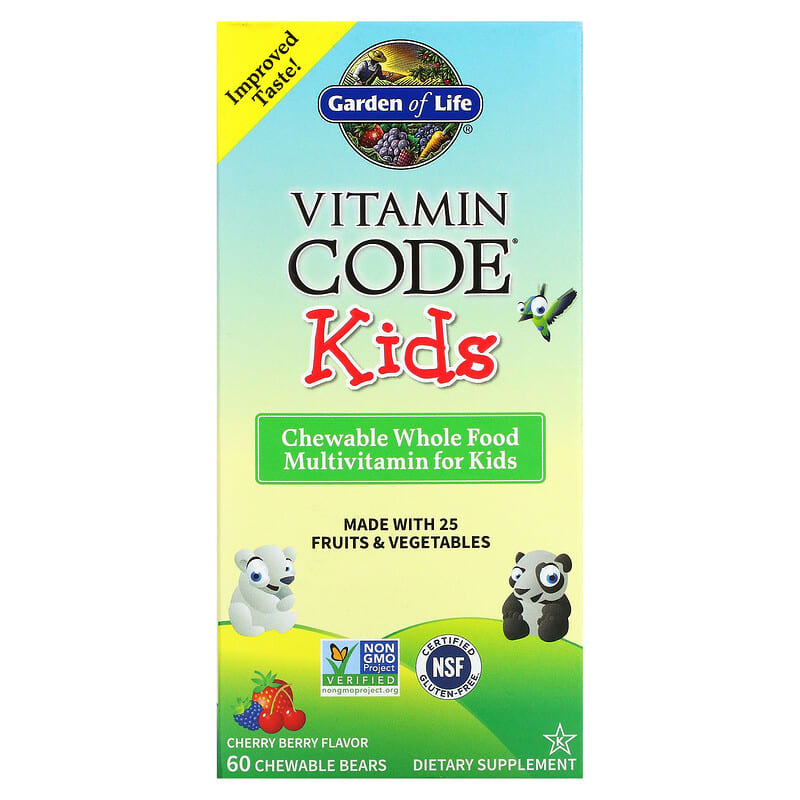 Garden of Life Vitamin Code Kids Chewable Whole Food Multivitamin Cherry Berry 60 Chewable Bears 3 Garden of Life Vitamin Code Kids Chewable Whole Food Multivitamin Cherry Berry 60 Chewable Bears 658010114400