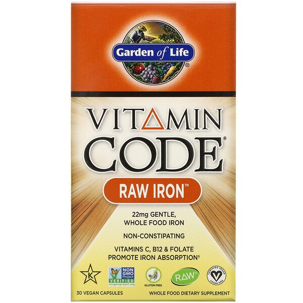 Mua Garden of Life Vitamin Code RAW Iron 30 Vegan viên giảm giá rẻ Hà nội TPHCM