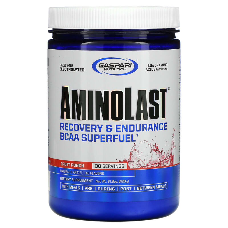 Gaspari Nutrition Aminolast Recovery & Endurance BCAA Superfuel Fruit Punch 14.8 oz (420 g) 3 Gaspari Nutrition Aminolast Recovery & Endurance BCAA Superfuel Fruit Punch 14.8 oz (420 g) 646511020337