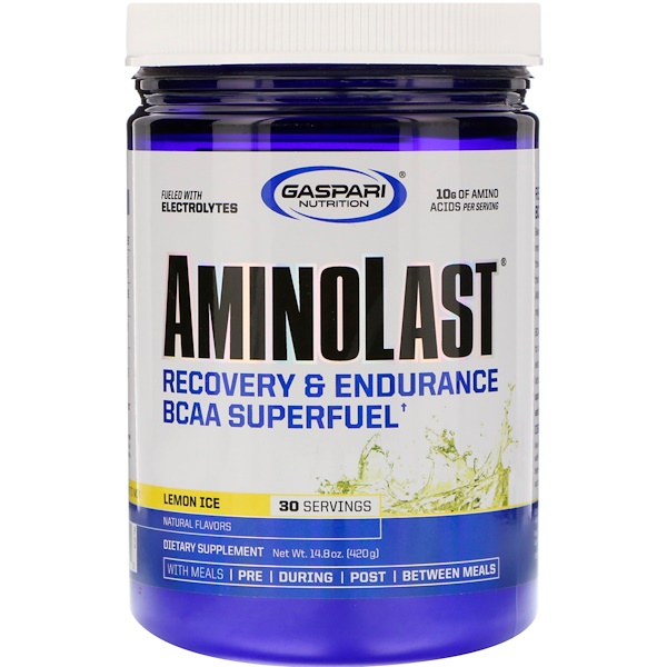 Gaspari Nutrition Aminolast Recovery & Endurance BCAA Superfuel Lemon Ice 14.8 oz (420 g) 2 Mua Gaspari Nutrition Aminolast Recovery & Endurance BCAA Superfuel Lemon Ice 14.8 oz 420 g giảm giá rẻ Hà nội TPHCM