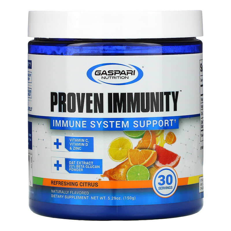 Gaspari Nutrition Proven Immunity Immune System Support Refreshing Citrus 5.29 oz (150g) 6 gaspari nutrition proven immunity immune system support refreshing citrus 5 29 oz 150 g 104466
