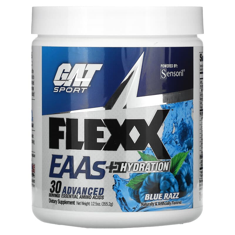 GAT Flexx EAAs + Hydration Blue Razz 12.2 oz (355.2 g) 3 GAT Flexx EAAs + Hydration Blue Razz 12.2 oz (355.2 g) 816170023035