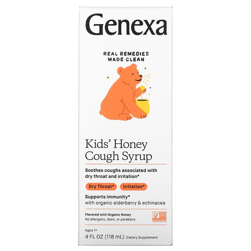 Genexa LLC Kid's Honey Cough Syrup Ages 1+ Organic Honey 4 fl oz (118 ml) 3 Genexa LLC Kid's Honey Cough Syrup Ages 1+ Organic Honey 4 fl oz (118 ml) 857630006953