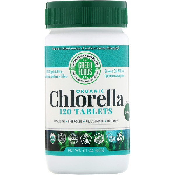 Green Foods Organic Chlorella 500 mg 120 viên 3 green foods organic chlorella 500 mg 120 tablets 34639