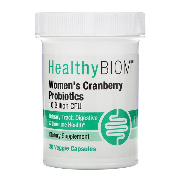 HealthyBiom Women's Cranberry Probiotics 10 Billion CFU 30 viên 3 healthybiom women s cranberry probiotics 10 billion cfu 30 veggie capsules 96280