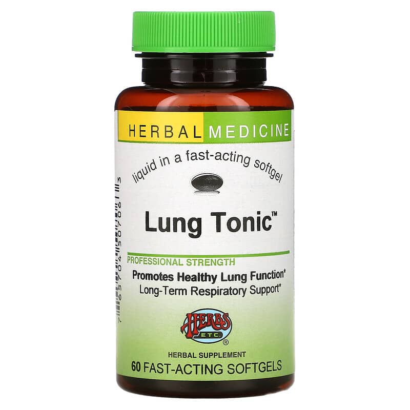 Herbs Etc. Lung Tonic 60 Fast-Acting Softgels 6 herbs etc lung tonic 60 fast acting softgels 15856