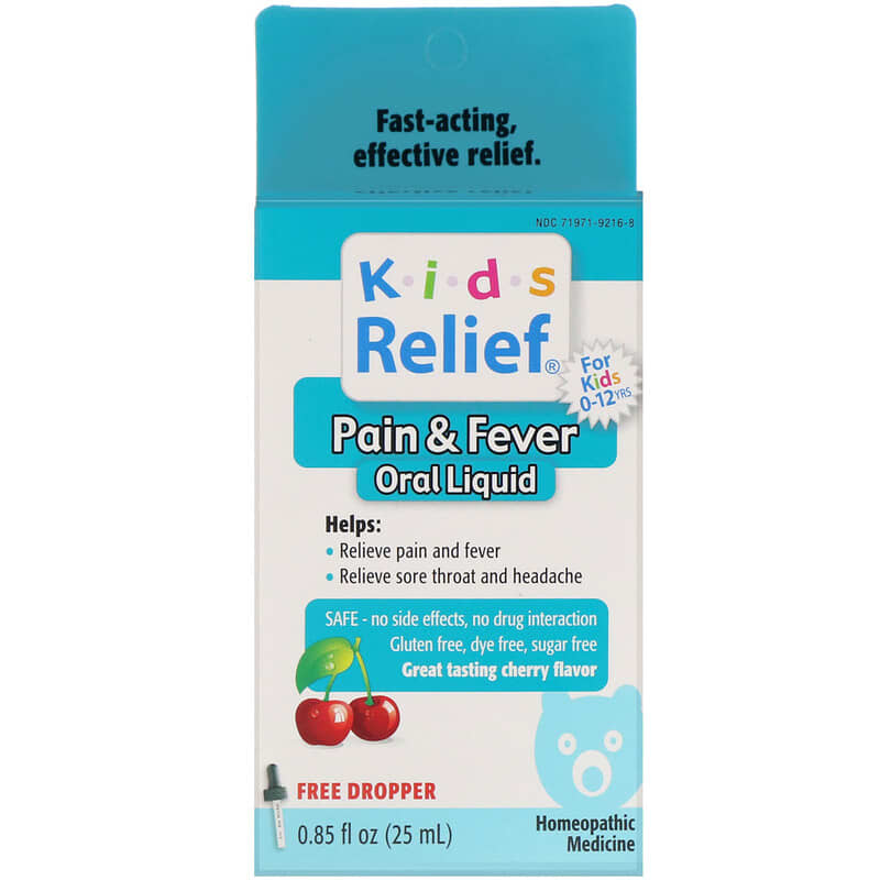 Homeolab USA Kids Relief Pain & Fever Oral Liquid For Kids 0-12 Yrs Cherry Flavor 0.85 fl oz (25 ml) 3 Homeolab USA Kids Relief Pain & Fever Oral Liquid For Kids 0-12 Yrs Cherry Flavor 0.85 fl oz (25 ml) 778159020780