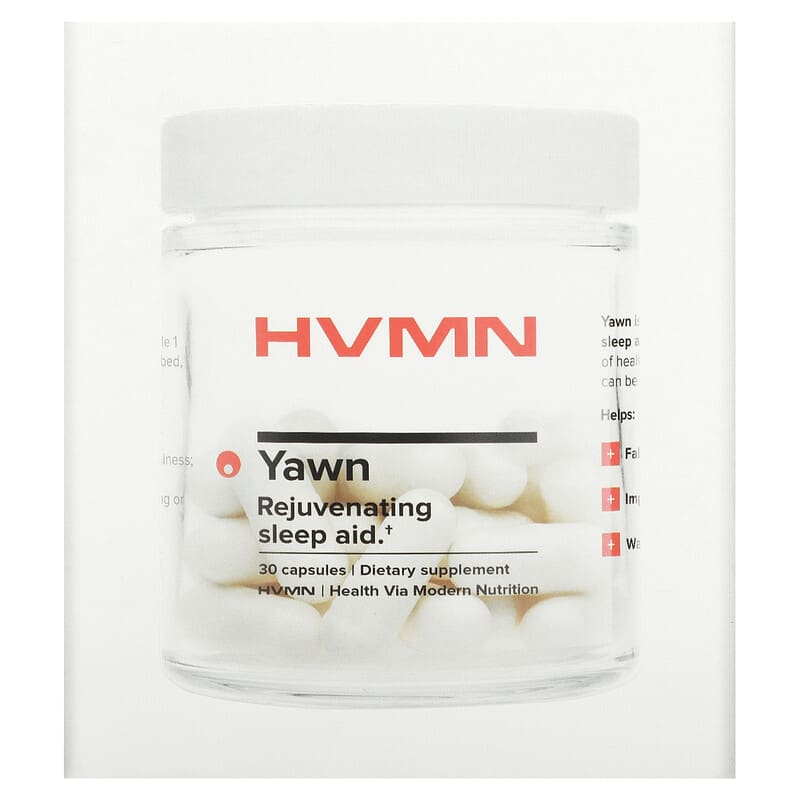 HVMN Yawn Rejuvenating Sleep Aid 30 Capsules 3 HVMN Yawn Rejuvenating Sleep Aid 30 Capsules 850632006280