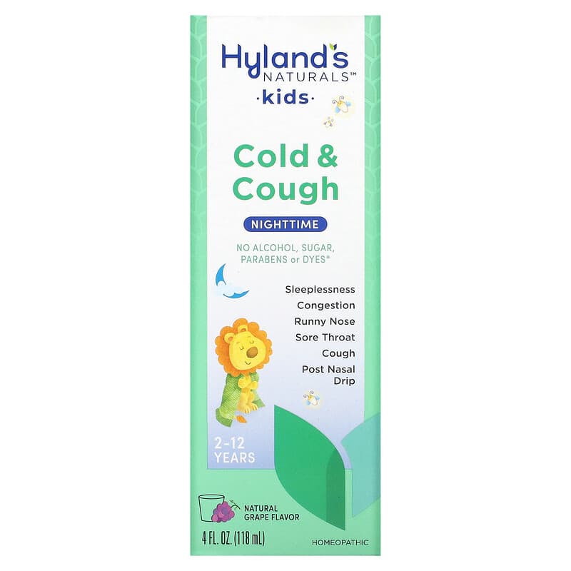 Hyland's Kids Cold & Cough Nighttime Ages 2-12 Natural Grape 4 fl oz (118 ml) 3 Hyland's Kids Cold & Cough Nighttime Ages 2-12 Natural Grape 4 fl oz (118 ml) 354973337718
