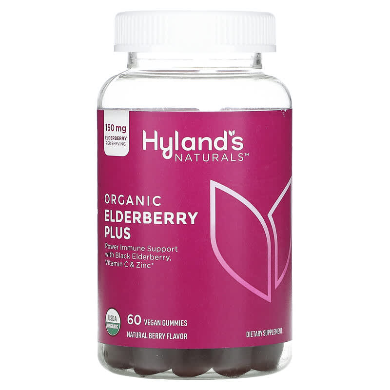 Hyland's Organic Elderberry Plus Gummies Natural Berry 60 Vegan Gummies 3 Hyland's Organic Elderberry Plus Gummies Natural Berry 60 Vegan Gummies 810087820022