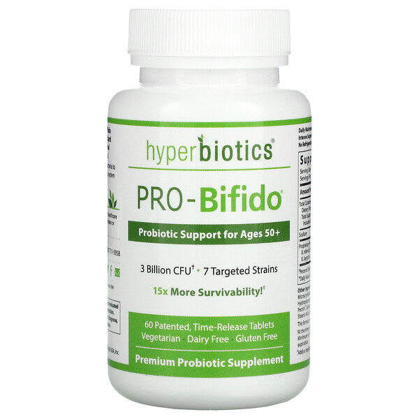 Hyperbiotics PRO-Bifido Probiotic Support for Ages 50+ 60 Time-Release viên 3 hyperbiotics pro bifido probiotic support for ages 50 60 time release tablets 71443