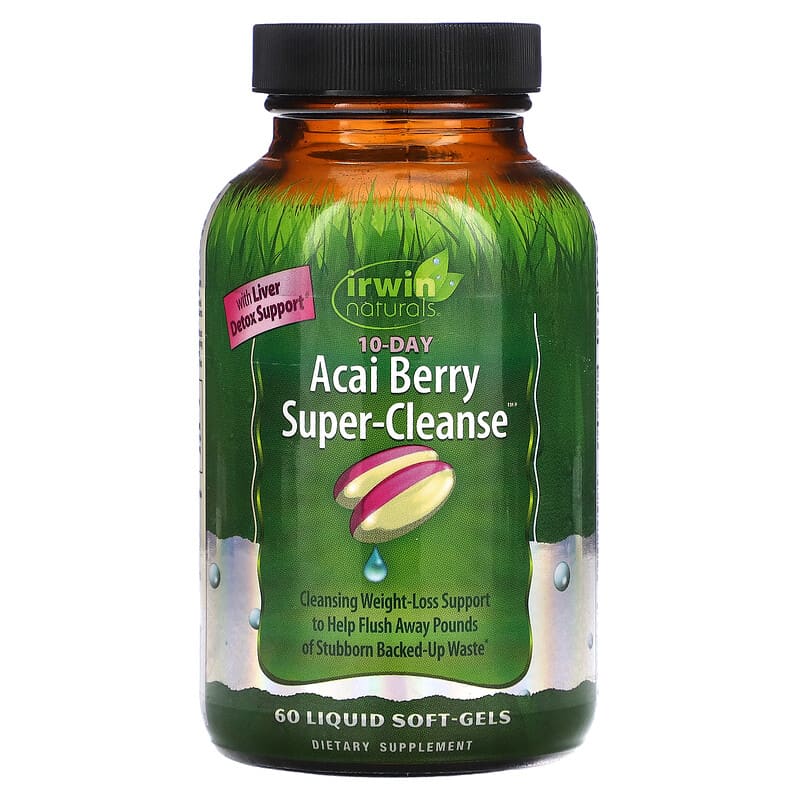 Irwin Naturals Acai Berry Super-Cleanse 60 Liquid Soft-Gels 3 Irwin Naturals Acai Berry Super-Cleanse 60 Liquid Soft-Gels 840081405475