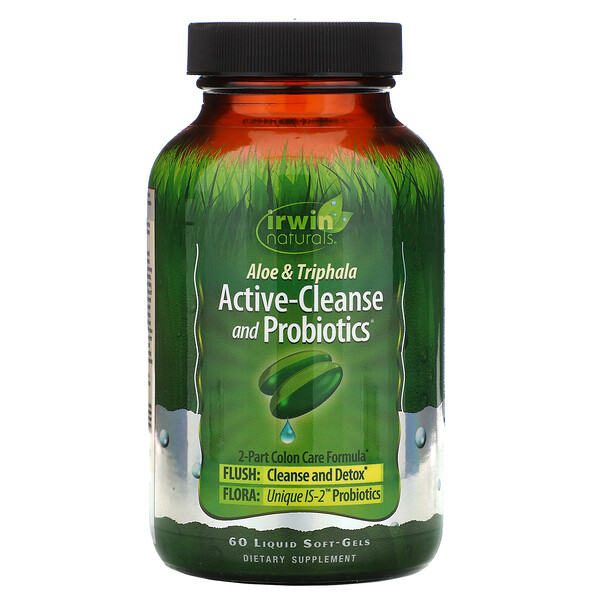 Mua Irwin Naturals Aloe & Triphala Active-Cleanse and Probiotics 60 Liquid Soft-Gels giảm giá rẻ Hà nội TPHCM