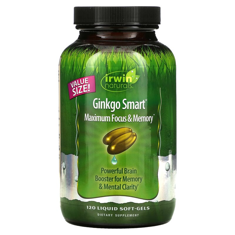 Irwin Naturals Ginkgo Smart Maximum Focus & Memory 120 Liquid Soft-Gels 3 Irwin Naturals Ginkgo Smart Maximum Focus & Memory 120 Liquid Soft-Gels 710363578268