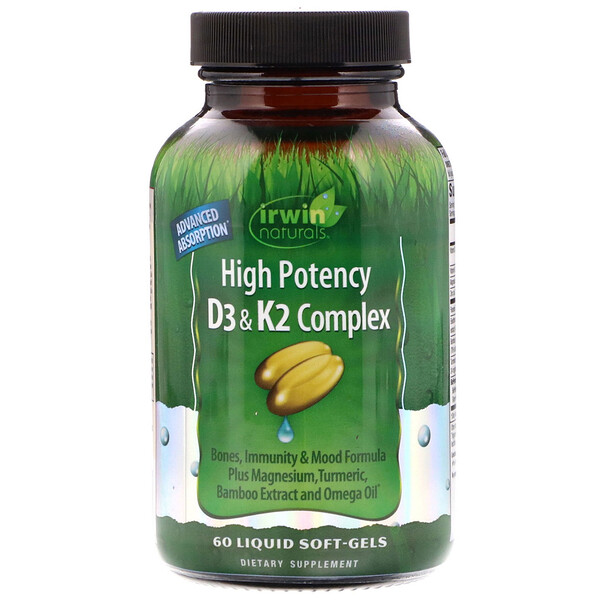 Mua Irwin Naturals High Potency D3 & K2 Complex 60 Liquid Soft-Gels giảm giá rẻ Hà nội TPHCM