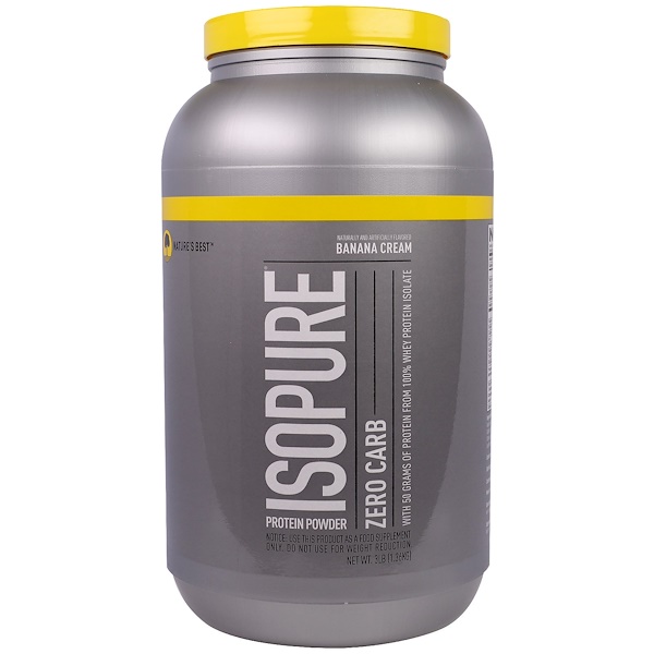 Isopure Zero Carb Protein Powder Banana Cream 3 lbs (1.36 kg) 3 Isopure Zero Carb Protein Powder Banana Cream 3 lbs (1.36 kg) 089094022273