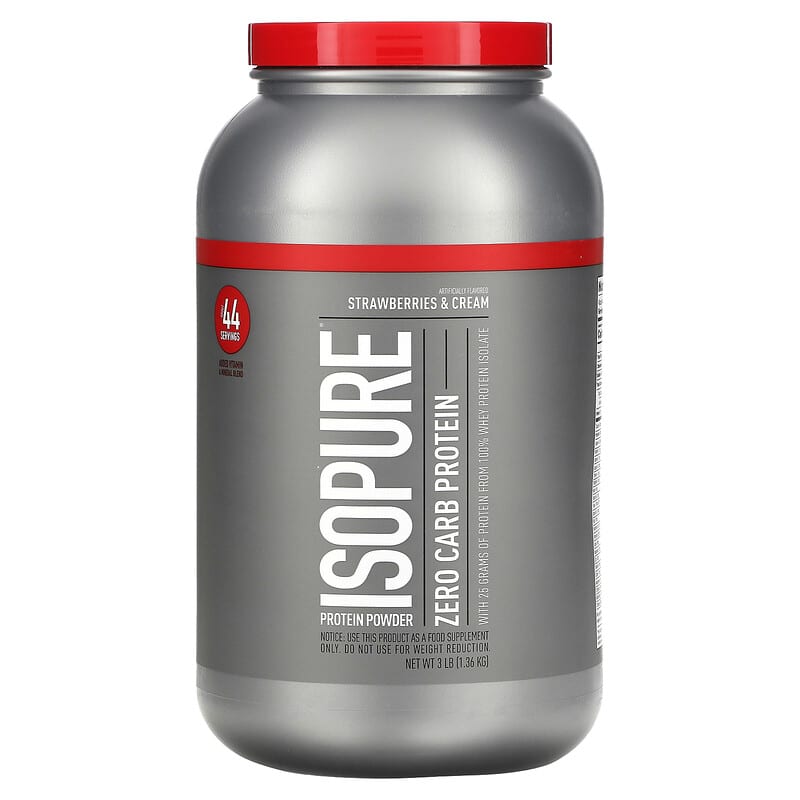 Isopure Zero Carb Protein Powder Strawberries & Cream 3 lb (1.36 kg) 3 Isopure Zero Carb Protein Powder Strawberries & Cream 3 lb (1.36 kg) 089094021191