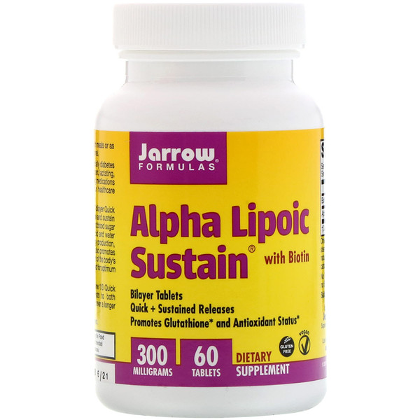 Jarrow Formulas Alpha Lipoic Sustain with Biotin 300 mg 60 viên 6 jarrow formulas alpha lipoic sustain with biotin 300 mg 60 tablets 143