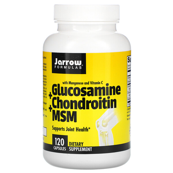Jarrow Formulas Glucosamine + Chondroitin + MSM with Manganese and Vitamin C 120 viên 3 jarrow formulas glucosamine chondroitin msm with manganese and vitamin c 120 capsules 40604