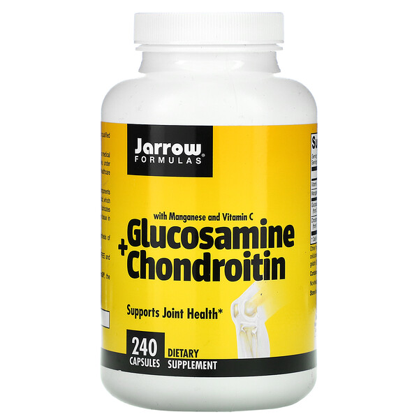 Jarrow Formulas Glucosamine + Chondroitin with Manganese and Vitamin C 240 viên 3 jarrow formulas glucosamine chondroitin with manganese and vitamin c 240 capsules 16793