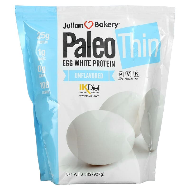 Julian Bakery Paleo Thin Egg White Protein Unflavored 2 lbs (907 g) 3 Julian Bakery Paleo Thin Egg White Protein Unflavored 2 lbs (907 g) 813926002566