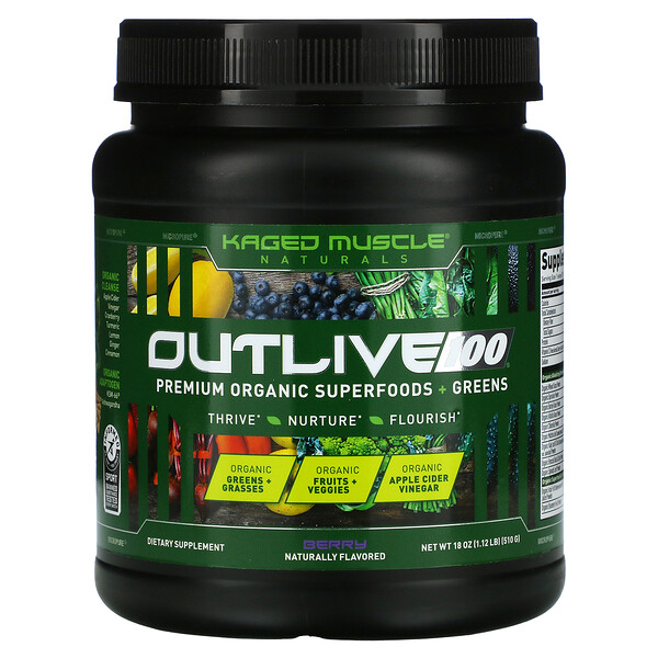 Mua Kaged Muscle Outlive 100 Premium Organic Superfoods + Greens Berry 18 oz 510 g giảm giá rẻ Hà nội TPHCM