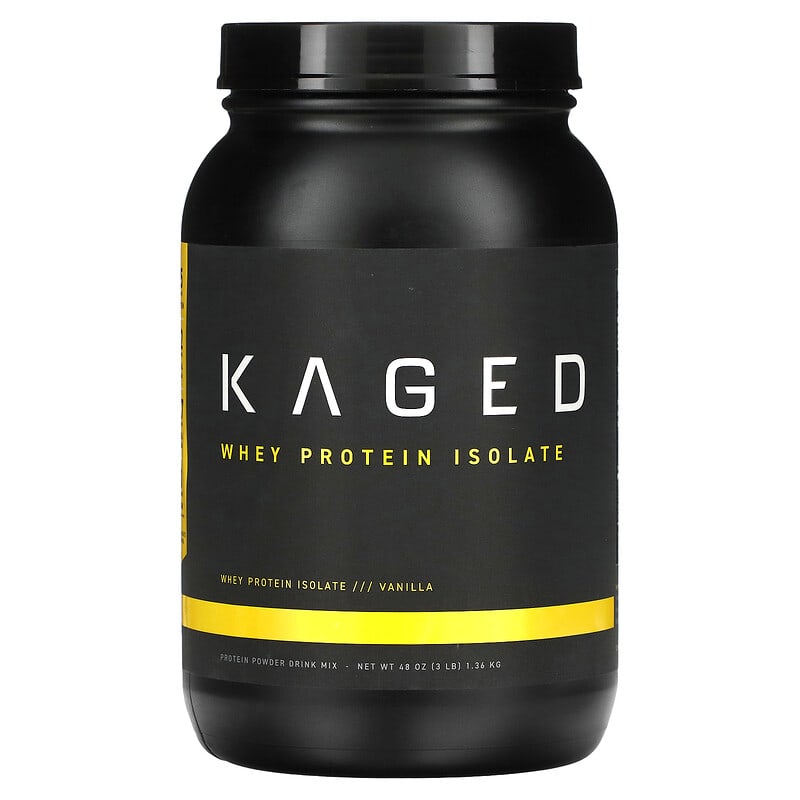 Kaged Whey Protein Isolate Vanilla 3 lb (1.36 kg) 3 Kaged Whey Protein Isolate Vanilla 3 lb (1.36 kg) 852253007769