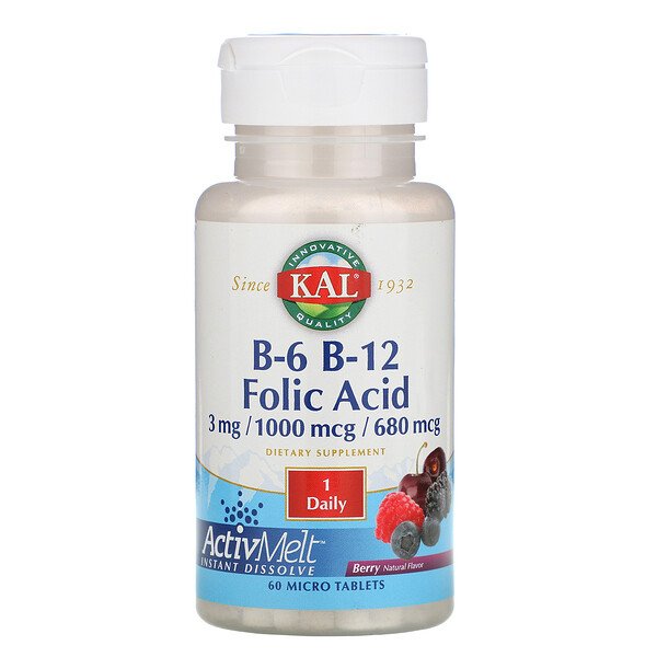 Mua KAL B-6 B-12 Folic Acid Berry 60 Micro viên giảm giá rẻ Hà nội TPHCM