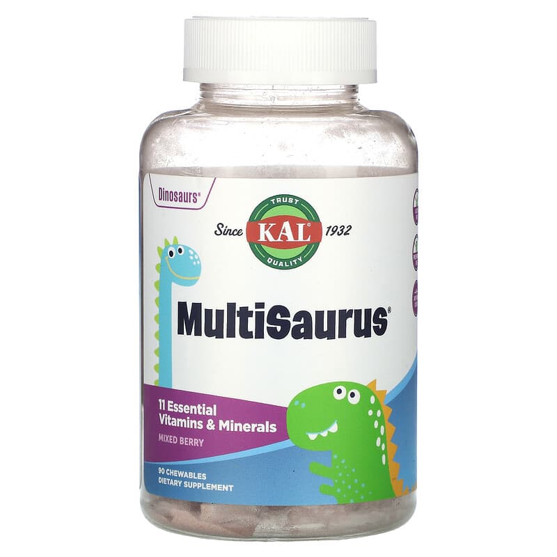 KAL Dinosaurs MultiSaurus Mixed Berry 90 Chewables 3 KAL Dinosaurs MultiSaurus Mixed Berry 90 Chewables 021245602125