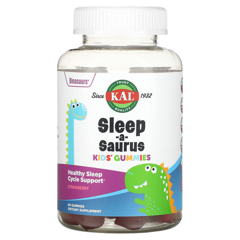 KAL Dinosaurs Sleep-a-Saurus Kid's Gummies Strawberry 60 Gummies 3 KAL Dinosaurs Sleep-a-Saurus Kid's Gummies Strawberry 60 Gummies 021245577423