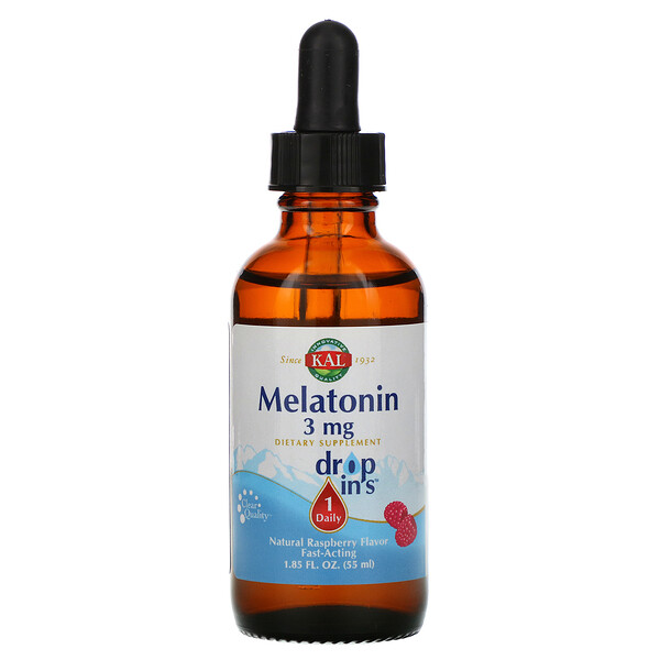 KAL Melatonin Natural Raspberry Flavor 3 mg 1.85 oz (55 ml) 3 kal melatonin natural raspberry flavor 3 mg 1 85 fl oz 55 ml 86393