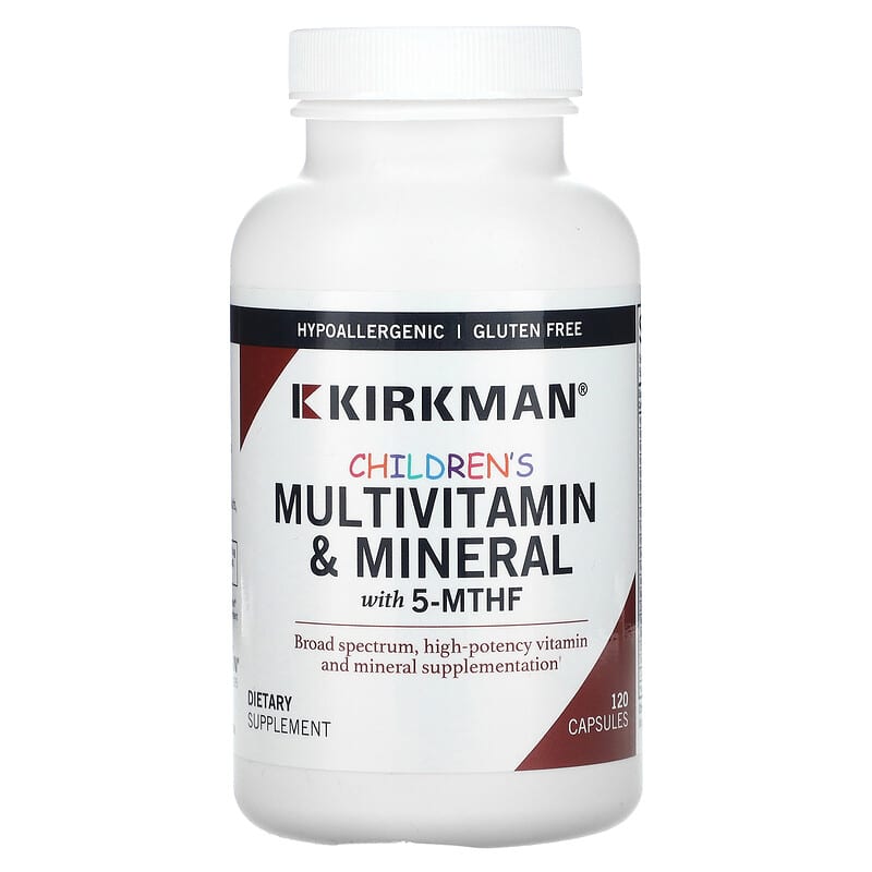 Kirkman Labs Children's Multivitamin & Mineral with 5-MTHF 120 Capsules 3 Kirkman Labs Children's Multivitamin & Mineral with 5-MTHF 120 Capsules 812325024544