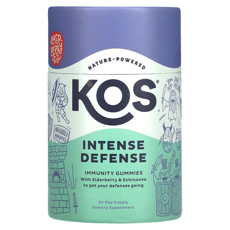 KOS Intense Defense Immunity Gummies Raspberry 30 Gummies 3 KOS Intense Defense Immunity Gummies Raspberry 30 Gummies 850015510311