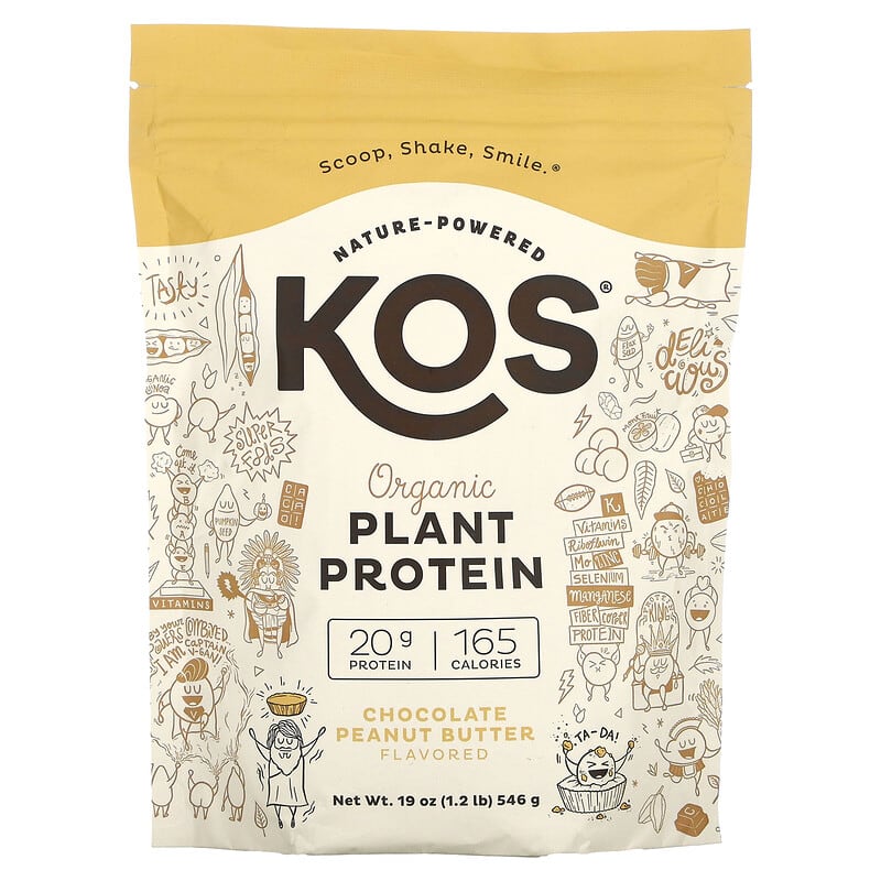 KOS Organic Plant Protein Chocolate Peanut Butter 1.2 lb (546 g) 3 KOS Organic Plant Protein Chocolate Peanut Butter 1.2 lb (546 g) 850015510892