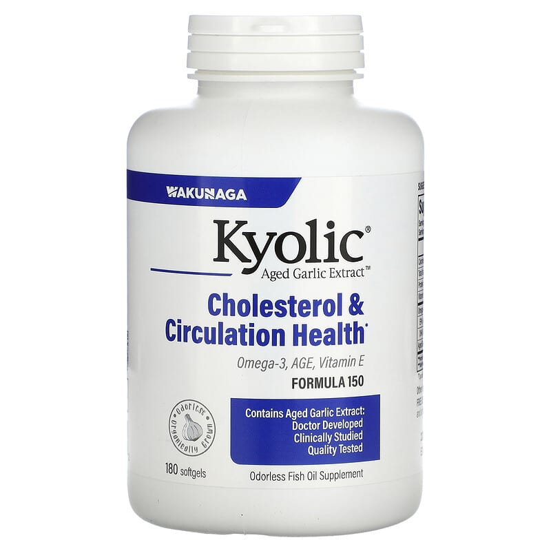 Kyolic Aged Garlic Extract Cholesterol & Circulation Health 180 Softgels 3 Kyolic Aged Garlic Extract Cholesterol & Circulation Health 180 Softgels 023542150422