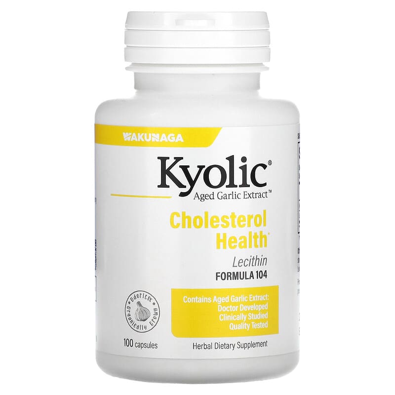 Kyolic Aged Garlic Extract with Lecithin Cholesterol Health 100 Capsules 3 Kyolic Aged Garlic Extract with Lecithin Cholesterol Health 100 Capsules 023542104418