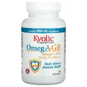 Mua Kyolic Omeg.A.G.E Omega-3 + AGE D3 K2 E & B6 9 12 Heart Bone & Immune Health 90 Softgels giảm giá rẻ Hà nội TPHCM