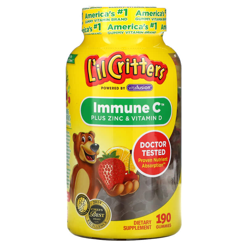 L'il Critters Immune C Plus Zinc & Vitamin D 190 Gummies 6 l il critters immune c plus zinc vitamin d 190 gummies 80814