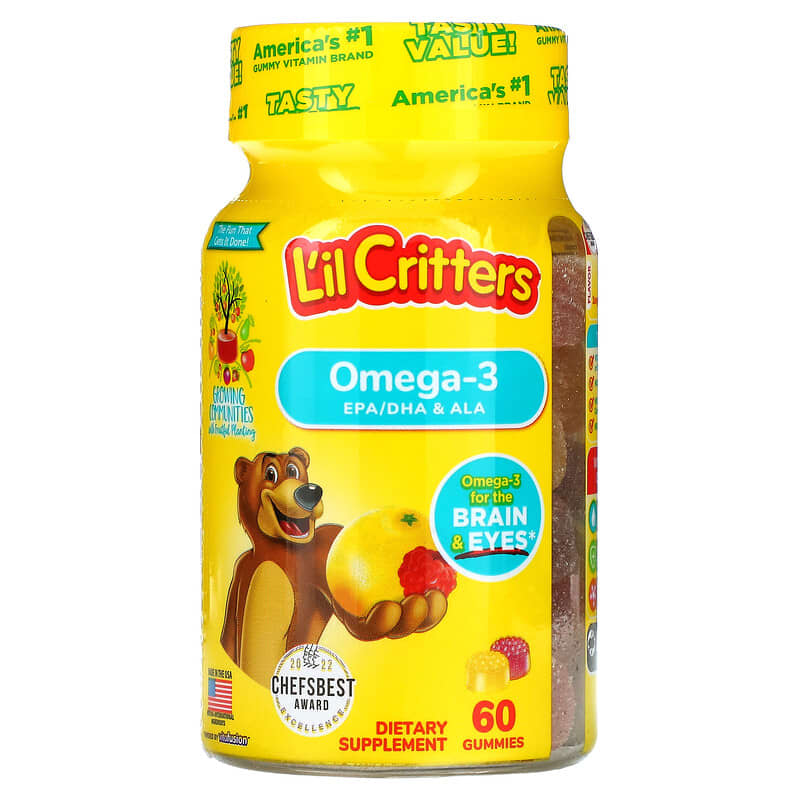 L'il Critters Omega-3 Zesty Raspberry-Lemonade 60 Gummies 3 L'il Critters Omega-3 Zesty Raspberry-Lemonade 60 Gummies 027917014265