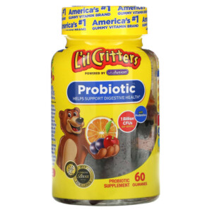 L'il Critters Probiotic With Prebiotics Cherry Orange & Grape Flavor 1 Billion CFUs 60 Gummies 027917001197