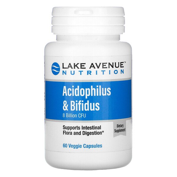 Lake Avenue Nutrition Acidophilus & Bifidus Probiotic Blend 8 Billion CFU 60 viên 3 lake avenue nutrition acidophilus bifidus probiotic blend 8 billion cfu 60 veggie capsules 96215
