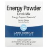 Lake Avenue Nutrition Energy Powder Drink Mix Lemon Ginger 20 Packets 0.41 oz (11.6 g) Each 898220020980