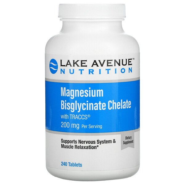 Lake Avenue Nutrition Magnesium Bisglycinate Chelate with Albion Minerals 100 mg 240 viên 3 lake avenue nutrition magnesium bisglycinate chelate with albion minerals 100 mg 240 tablets 96279