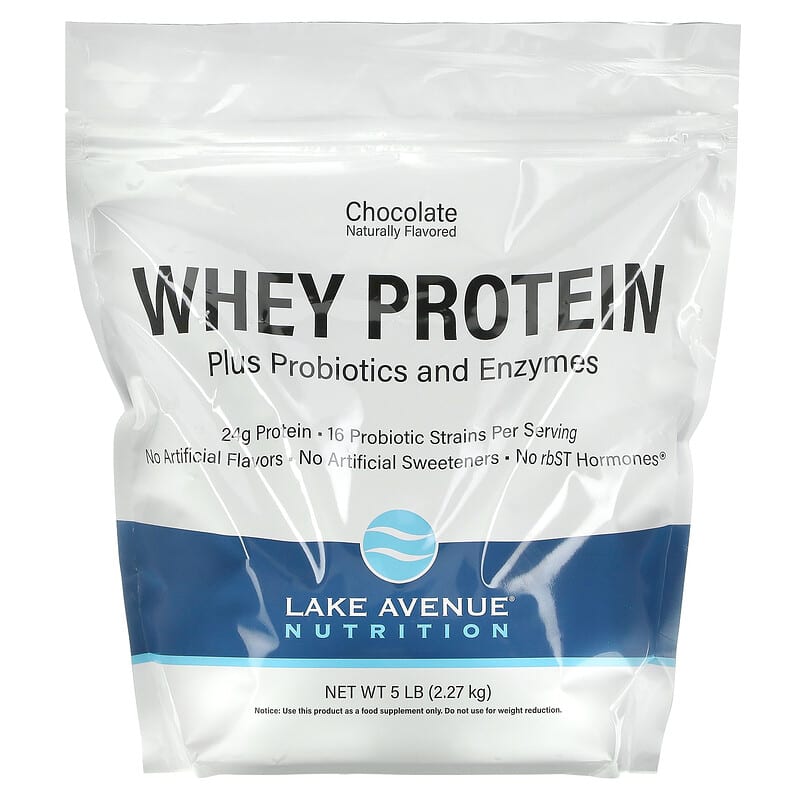 Lake Avenue Nutrition Whey Protein + Probiotics Chocolate 5 lb Pouch (2.27 kg) 3 Lake Avenue Nutrition Whey Protein + Probiotics Chocolate 5 lb Pouch (2.27 kg) 898220014323